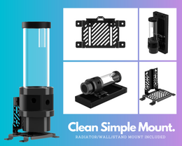PrimoChill SXT D5 Pump Reservoir Combo Builder   – Black POM – 9 Tube Heights, Choose your color