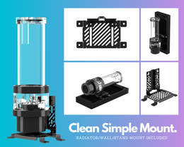 PrimoChill SXT D5 Pump Reservoir Combo Builder   – Clear PMMA – 9 Tube Heights, Choose your color