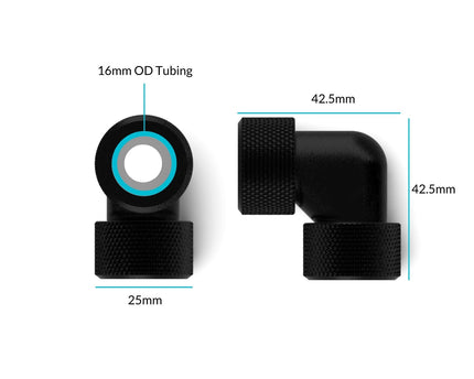 PrimoChill 16mm Rigid SX 90 Degree Fitting Set