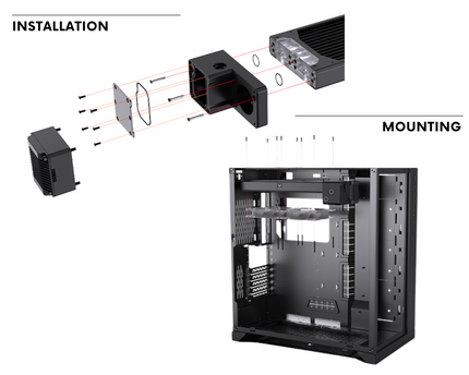 Granzon 30mm Radiator-Pump Combo for Build-Your-Own AIO Systems — Available in 120 mm fan size in four lengths (GZMN)