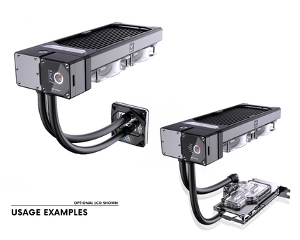 Granzon 30mm Radiator-Pump Combo for Build-Your-Own AIO Systems — Available in 120 mm fan size in four lengths (GZMN)
