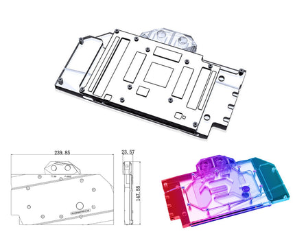 Bykski Full Coverage GPU Water Block and Backplate for ASUS TUF GAMING RTX 3090/3080/3070 (N-AS3090TUF-X-V2)
