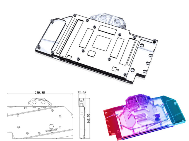 Bykski Full Coverage GPU Water Block and Backplate for ASUS TUF GAMING RTX 3090/3080/3070 (N-AS3090TUF-X-V2)