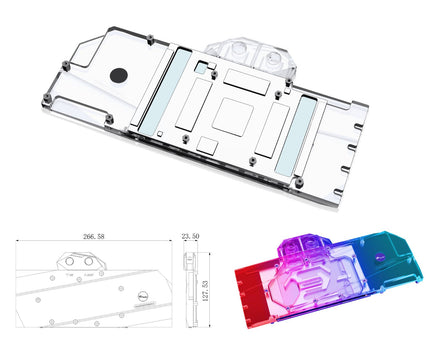 Bykski Full Coverage GPU Water Block and Backplate for ASUS GEFORCE RTX 3090 Turbo (N-AS3090TURBO-X)