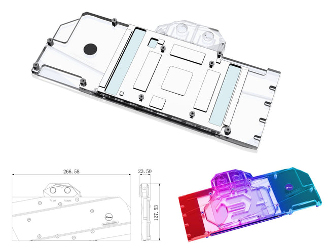 Bykski Full Coverage GPU Water Block and Backplate for ASUS GEFORCE RTX 3090 Turbo (N-AS3090TURBO-X)