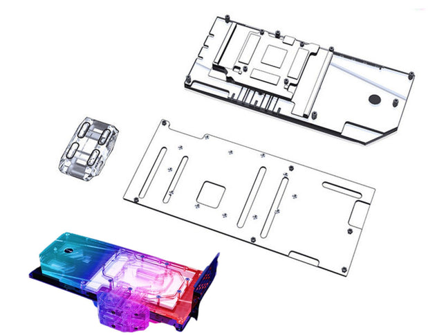 Bykski Full Coverage GPU Water Block w/ Integrated Active Backplate for EVGA RTX 3080/3090 FTW3 Ultra Gaming (N-EV3090FTW3-TC-V2)