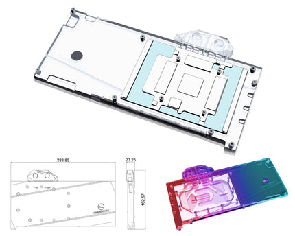 Bykski Full Coverage GPU Water Block and Backplate for EVGA RTX 3090Ti FTW3 Ultra Gaming (N-EV3090TIFTW3-X)