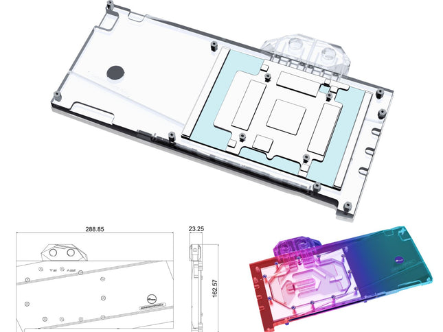 Bykski Full Coverage GPU Water Block and Backplate for EVGA RTX 3090Ti FTW3 Ultra Gaming (N-EV3090TIFTW3-X)