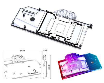 Bykski Full Coverage GPU Water Block and Backplate for Gigabyte AORUS RTX 3080/3090 Master (N-GV3090AORUS-X)