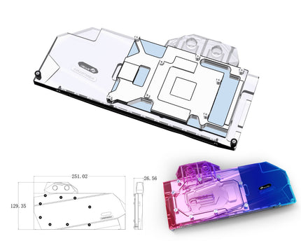Bykski Full Coverage GPU Water Block and Backplate for Colorful iGame RTX 3070 Advanced OC  (N-IG3070ULOC-X)