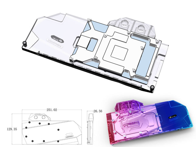 Bykski Full Coverage GPU Water Block and Backplate for Colorful iGame RTX 3070 Advanced OC  (N-IG3070ULOC-X)