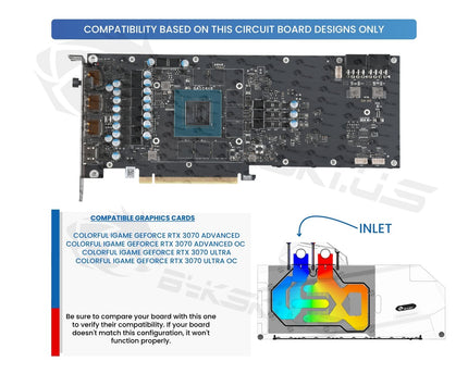 Bykski Full Coverage GPU Water Block and Backplate for Colorful iGame RTX 3070 Advanced OC  (N-IG3070ULOC-X)