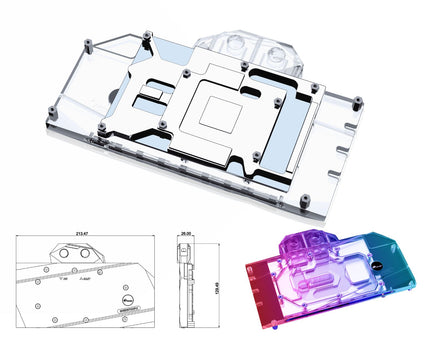 Bykski Full Coverage GPU Water Block and Backplate for Colorful Battle Axe GeForce RTX 3070 8GB (N-IG3070ZF-X)