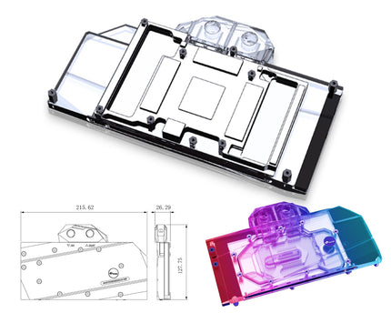Bykski Full Coverage GPU Water Block and Backplate For NVIDIA GeForce RTX 3080/3090 Reference Design (N-RTX3090H-X-V2)
