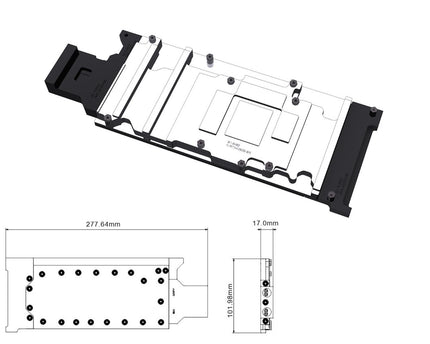 Bykski Durable Metal/POM GPU Water Block and Backplate For NVIDIA GeForce RTX 4080 SUPER 32GB (N-RTX4080S-SR) - Continuous Usage