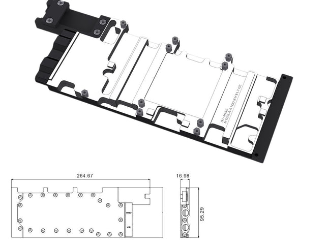 Bykski Durable Metal/POM GPU Water Block and Backplate For Nvidia Tesla A100 40GB (N-TESLA-A100-40G-SR) - Continuous Usage