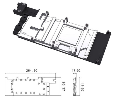 Bykski Durable Metal/POM GPU Water Block and Backplate For Nvidia Tesla A100/A800 80GB (N-TESLA-A100-80G-SR) - Continuous Usage