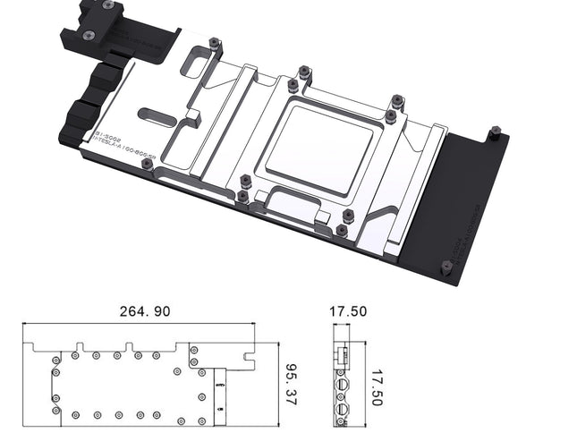 Bykski Durable Metal/POM GPU Water Block and Backplate For Nvidia Tesla A100/A800 80GB (N-TESLA-A100-80G-SR) - Continuous Usage
