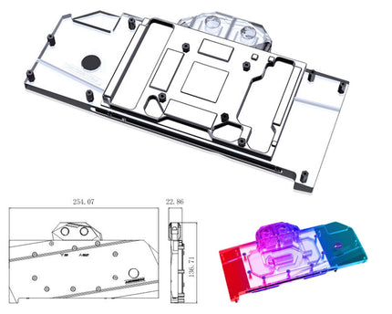 Bykski Full Coverage GPU Water Block and Backplate For AMD Radeon RX 7800 XT (A-RX7800XT-X)