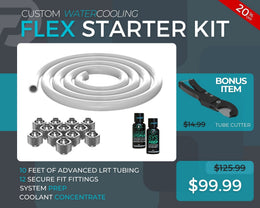 7/16 ID x 5/8 OD - Flex Starter Kit (Tubing, Fittings, Prep, Coolant, and Bonus Cutter) - PrimoChill - KEEPING IT COOL
