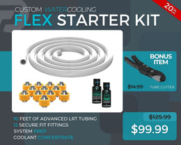 7/16 ID x 5/8 OD - Flex Starter Kit (Tubing, Fittings, Prep, Coolant, and Bonus Cutter) - PrimoChill - KEEPING IT COOL