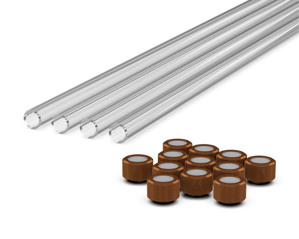 PrimoChill (Basic Kit) 4x 16mm Acrylic/PMMA Tubes, 12x Metric SX Fittings - Copper