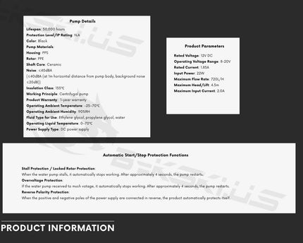Bykski CP-D5PB-V2 Pump / 180mm PMMA Reservoir Combo - Black (CT-D5-180-X-V2)