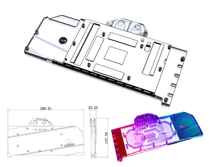 Bykski Full Coverage GPU Water Block And Backplate For AMD Radeon RX 7900XTX  Pro 24G (A-XF7900XTX-X)