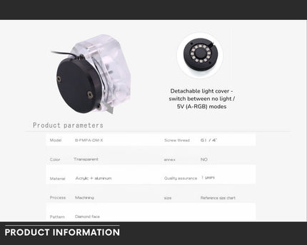 Bykski 2-Way Diamond Flow Indicator - Clear (B-FMPA-DM-X)