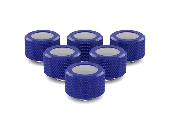 PrimoChill 16mm OD Rigid SX Fitting - 6 Pack - True Blue