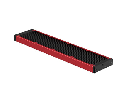 PrimoChill 480SL (30mm) EXIMO Modular Radiator, Black POM, 4x120mm, Quad Fan (R-SL-BK48) Available in 20+ Colors, Assembled in USA and Custom Watercooling Loop Ready - Candy Red
