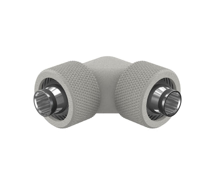 PrimoChill SecureFit SX - Premium 90 Degree Compression Fitting Set For 7/16in ID x 5/8in OD Flexible Tubing (F-SFSX75890) - Available in 20+ Colors, Custom Watercooling Loop Ready - PrimoChill - KEEPING IT COOL TX Matte Silver