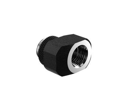 PrimoChill InterConnect SX Male to Female G 1/4in. Offset Full Rotary Fitting - 10mm - TX Matte Black