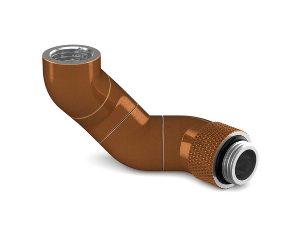 PrimoChill Male to Female G 1/4in. 180 Degree SX Triple Rotary Elbow Fitting - Copper