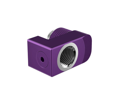 PrimoChill Male to Female G 1/4in. Supported Offset Rotary Fitting - Candy Purple