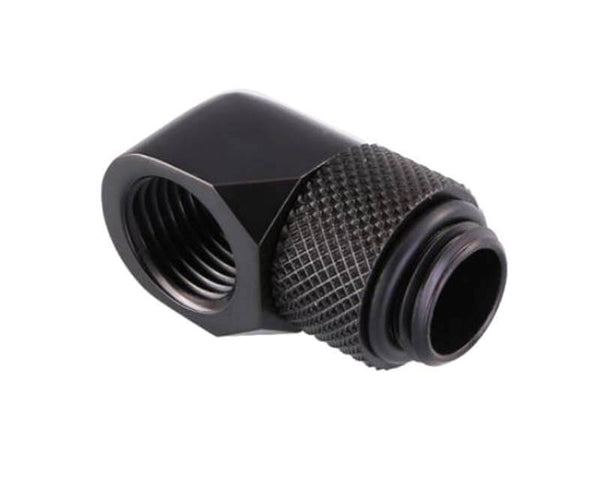Bykski G 1/4in. Male to Female 90 Degree Rotary Elbow Fitting (B-RD90-X) - PrimoChill - KEEPING IT COOL Black