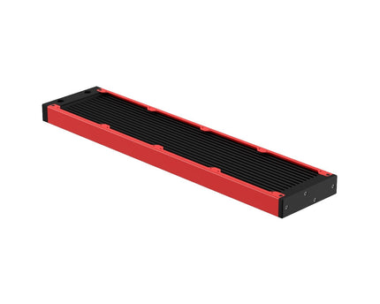 PrimoChill 480SL (30mm) EXIMO Modular Radiator, Black POM, 4x120mm, Quad Fan (R-SL-BK48) Available in 20+ Colors, Assembled in USA and Custom Watercooling Loop Ready - Razor Red