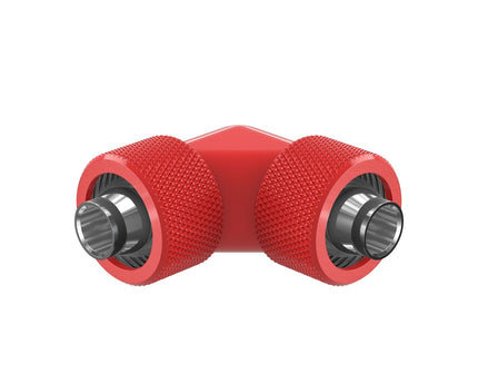 PrimoChill SecureFit SX - Premium 90 Degree Compression Fitting Set For 7/16in ID x 5/8in OD Flexible Tubing (F-SFSX75890) - Available in 20+ Colors, Custom Watercooling Loop Ready - PrimoChill - KEEPING IT COOL Razor Red