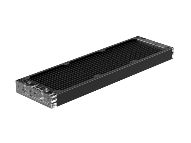 PrimoChill 360SL (30mm) EXIMO Modular Radiator, Clear Acrylic, 3x120mm, Triple Fan (R-SL-A36) Available in 20+ Colors, Assembled in USA and Custom Watercooling Loop Ready - Satin Black