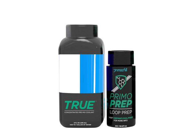 PrimoChill True - Computer WaterCooling Coolant, Concentrate, Low-Conductive, Transparent, Full Protection, PrimoPrep Included, Proudly Made in the USA (Yields a Gallon of Coolant) - Clear/UV Blue