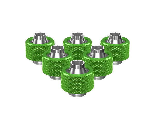 PrimoChill SecureFit SX - Premium Compression Fitting For 3/8in ID x 5/8in OD Flexible Tubing 6 Pack (F-SFSX58-6) - Available in 20+ Colors, Custom Watercooling Loop Ready - Toxic Candy