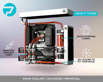 PrimoChill Vue - Computer WaterCooling Coolant, Visual Flow, Solid/Non-Transparent, Full Protection, PrimoPrep Included, Proudly Made in the USA (32oz/.9L) - Crimson