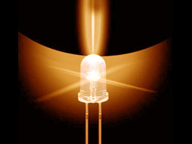 8mm LED Bulb - Amber - 50 Pack