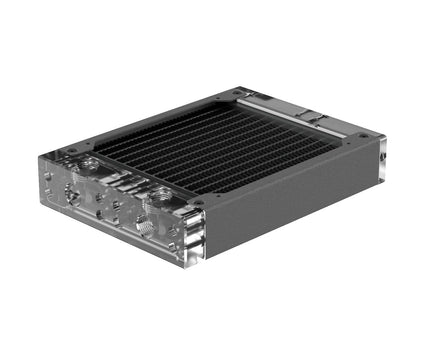 PrimoChill 120SL (30mm) EXIMO Modular Radiator, Clear Acrylic, 1x120mm, Single Fan (R-SL-A12) Available in 20+ Colors, Assembled in USA and Custom Watercooling Loop Ready - PrimoChill - KEEPING IT COOL TX Matte Gun Metal