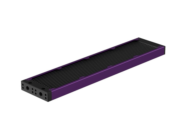 PrimoChill 480SL (30mm) EXIMO Modular Radiator, Black POM, 4x120mm, Quad Fan (R-SL-BK48) Available in 20+ Colors, Assembled in USA and Custom Watercooling Loop Ready - Candy Purple