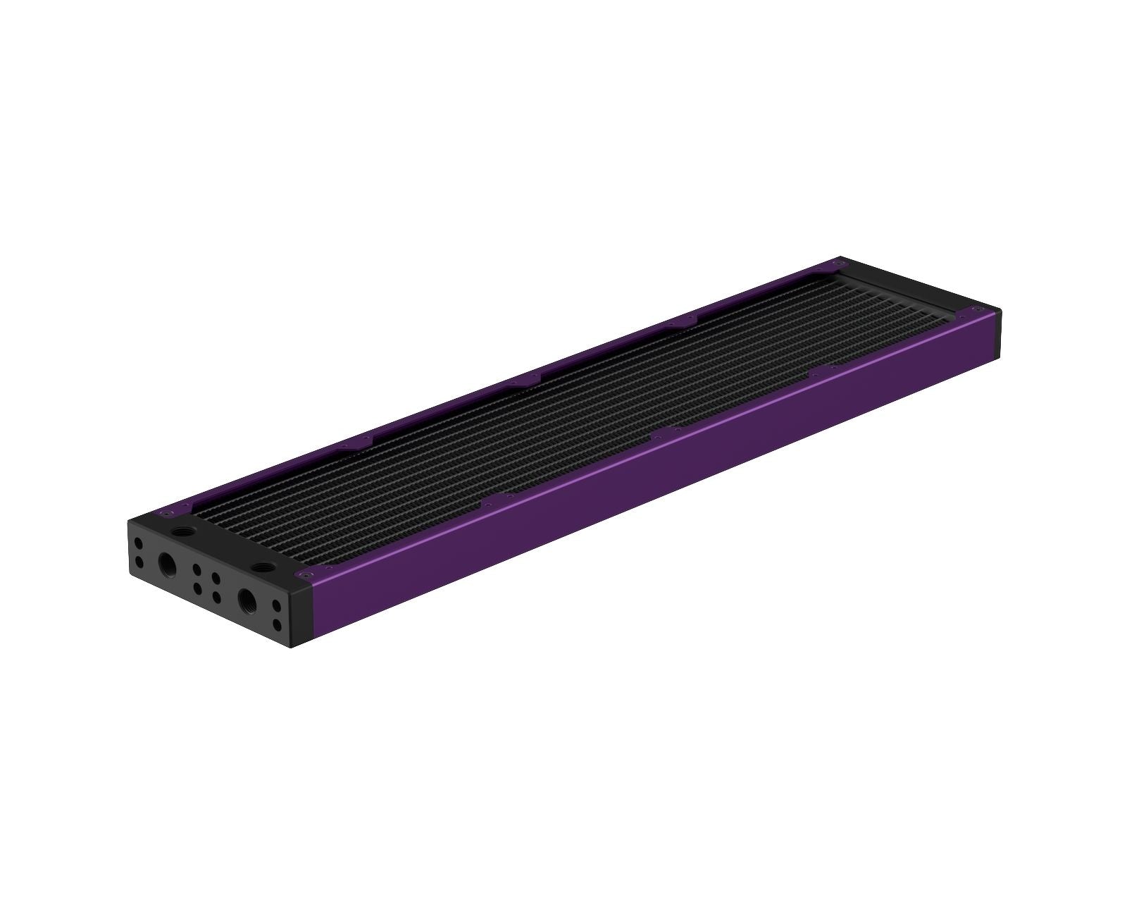 PrimoChill 480SL (30mm) EXIMO Modular Radiator, Black POM, 4x120mm, Quad Fan (R-SL-BK48) Available in 20+ Colors, Assembled in USA and Custom Watercooling Loop Ready - Candy Purple