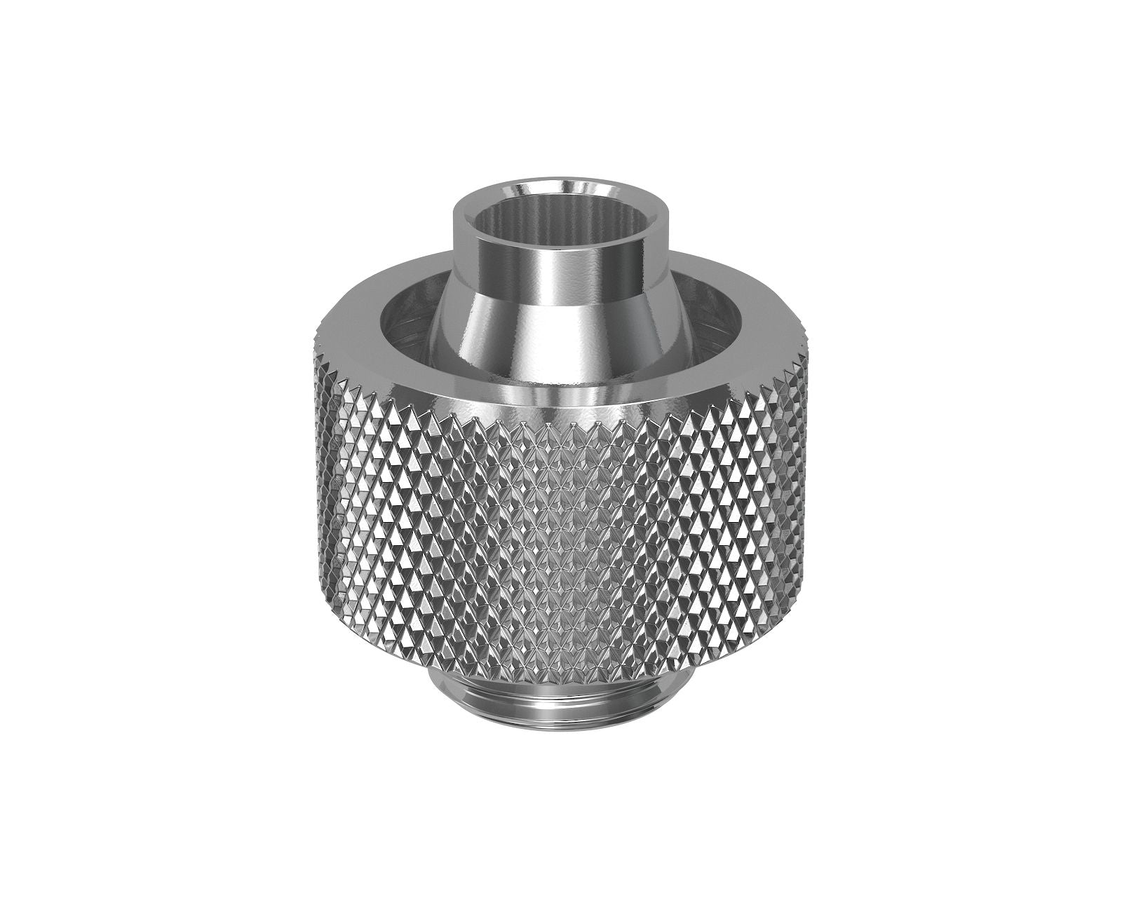 PrimoChill SecureFit SX - Premium Compression Fitting For 7/16in ID x 5/8in OD Flexible Tubing (F-SFSX758) - Available in 20+ Colors, Custom Watercooling Loop Ready - Silver Nickel