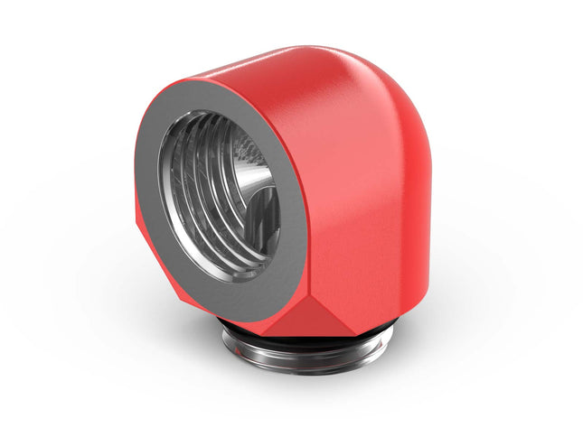 PrimoChill Male to Female G1/4 90 Degree SX Elbow Fitting - Razor Red - Razor Red