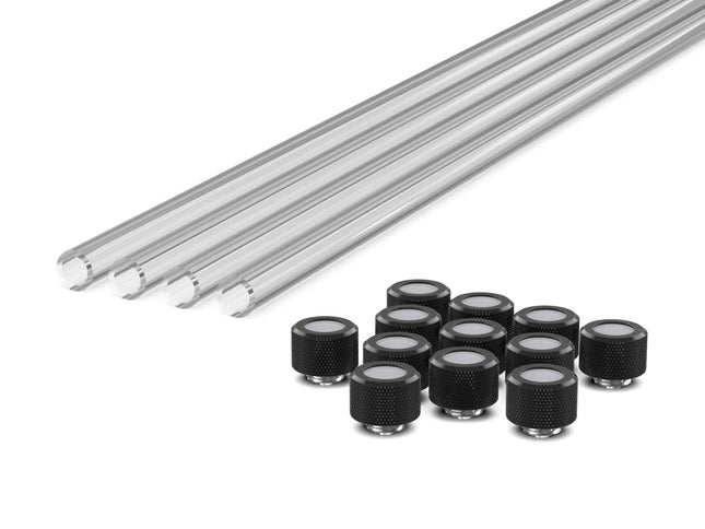 PrimoChill (Basic Kit) 4x 14mm Acrylic/PMMA Tubes, 12x Metric SX Fittings - Satin Black
