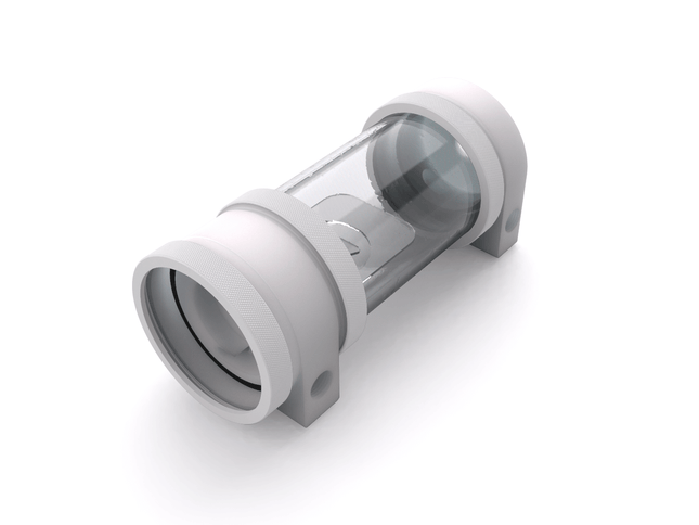 PrimoChill CTR Hard Mount Phase II High Flow D5 Enabled Reservoir - White POM - 120mm - Sky White